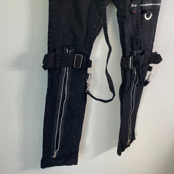 Tripp NYC Bondage Zipper Pants Black Unisex 32 Goth Grunge Rave Punk Rock Emo - Picture 6 of 13